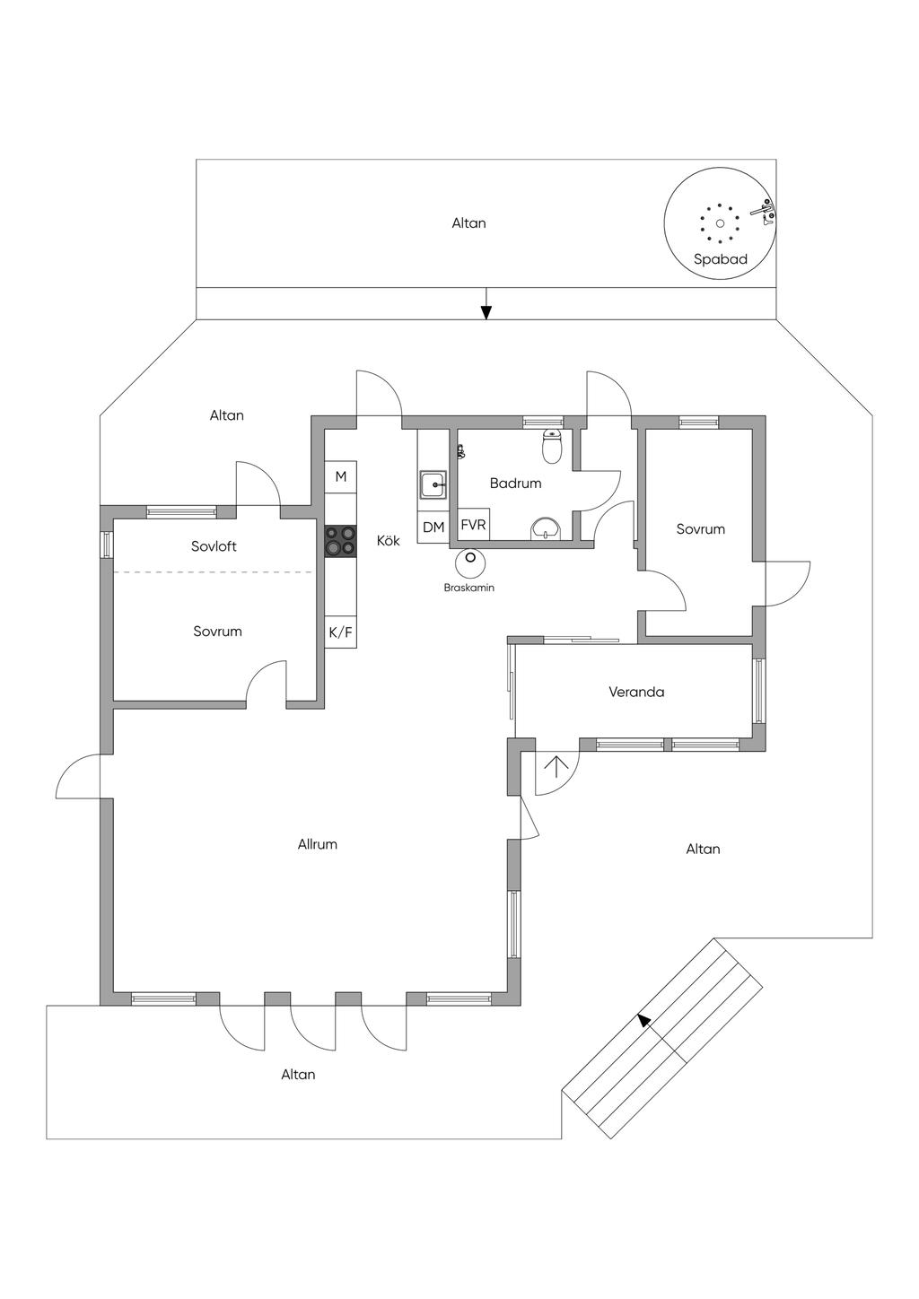 Planlösning Huvudbyggnad
