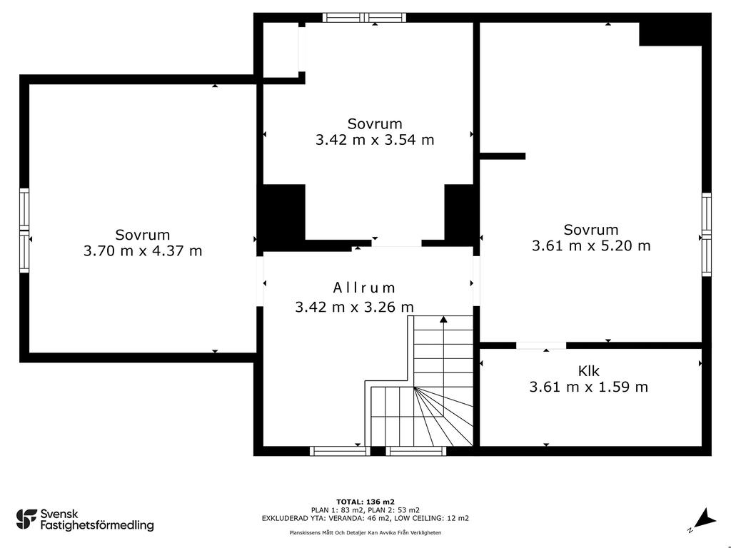 Planritning ovanvåning