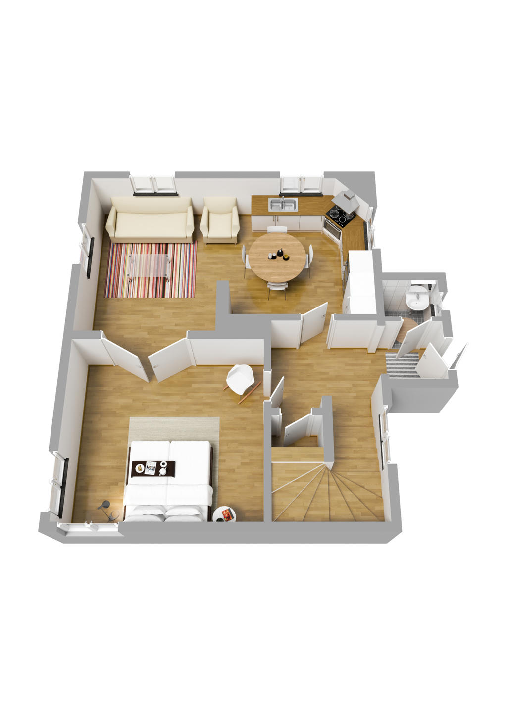 Planritning entréplan 3D