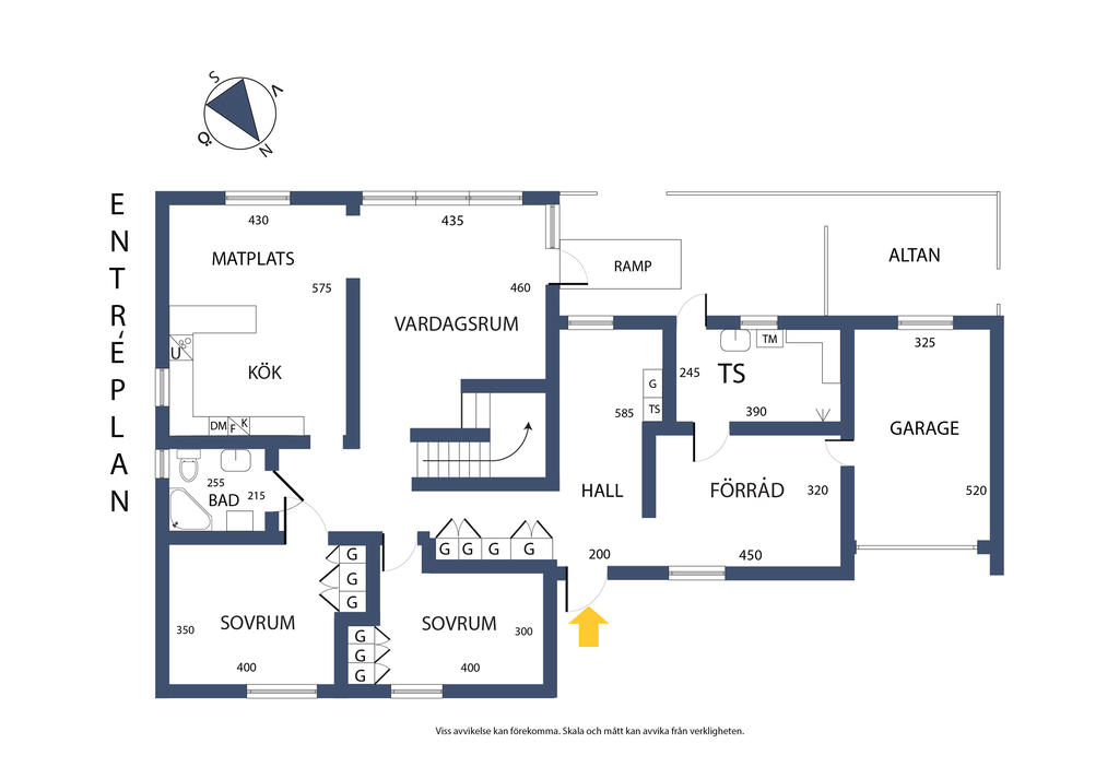 Planlösning, entréplan 