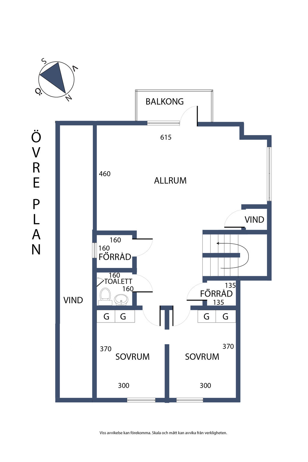 Planlösning, övre plan 