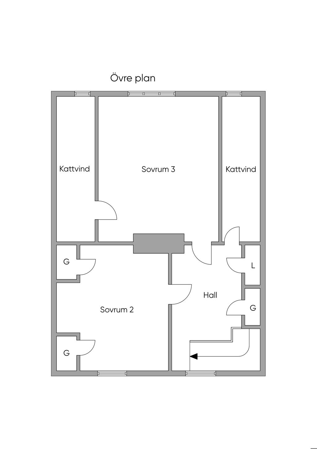 Planlösning, övre plan