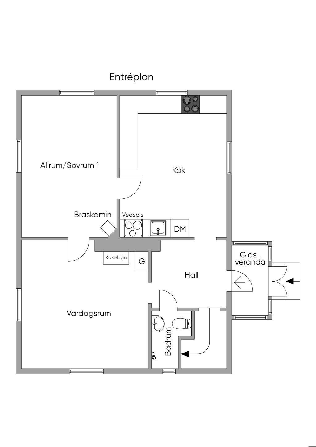 Planlösning, entréplan