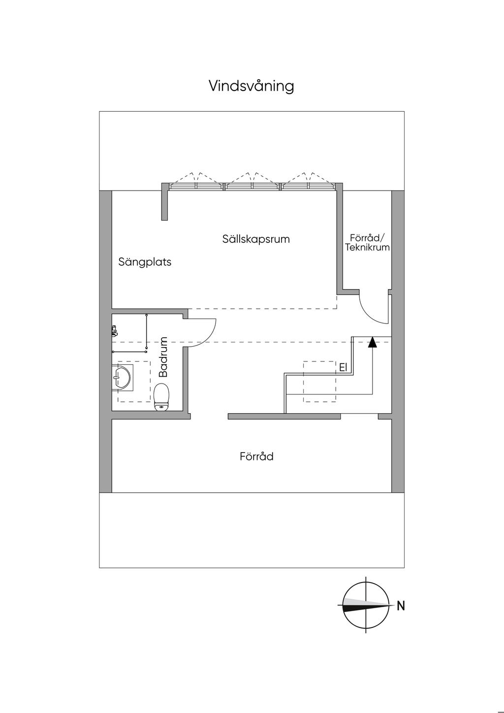Planlösning, Vindsvåning 2D