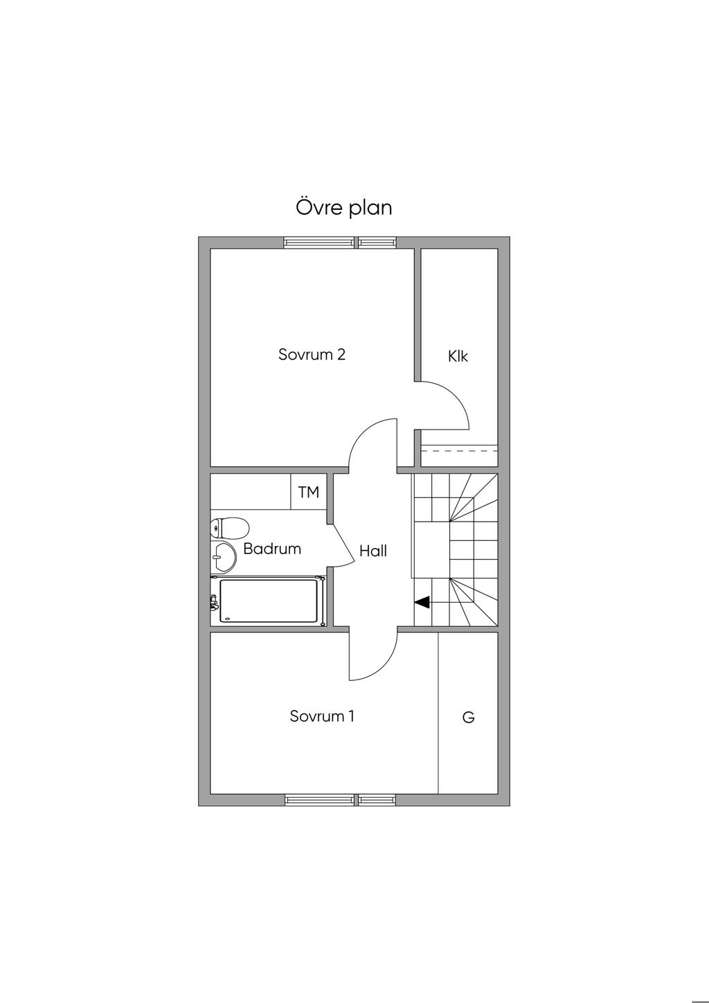 Planlösning, övre plan