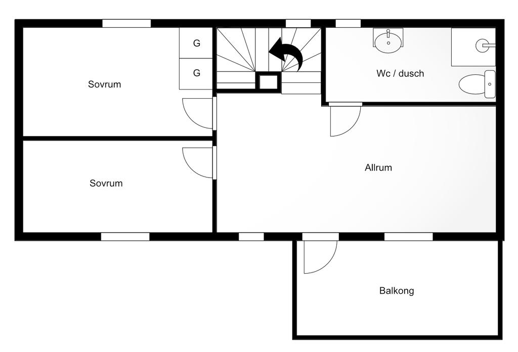 Planlösning övre plan 