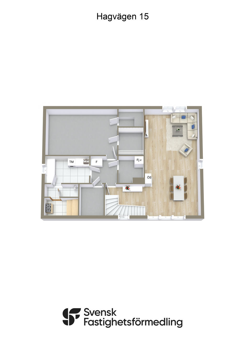 Möblerat källarplan