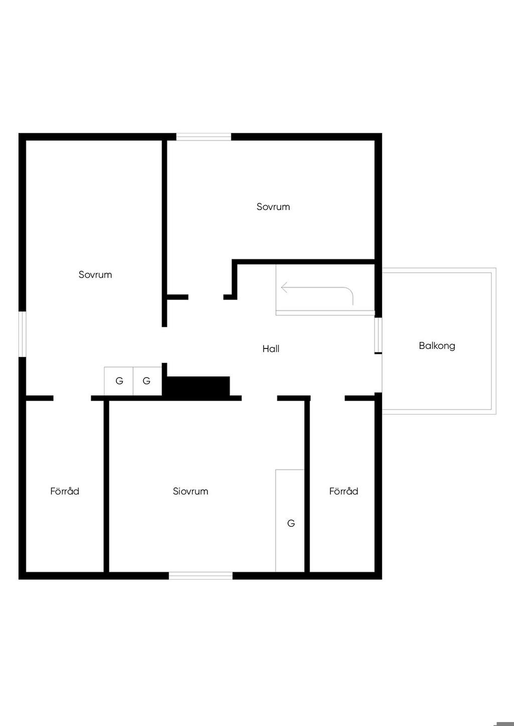 Planritning övre plan