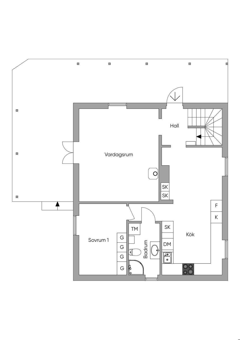 Planlösning, entréplan