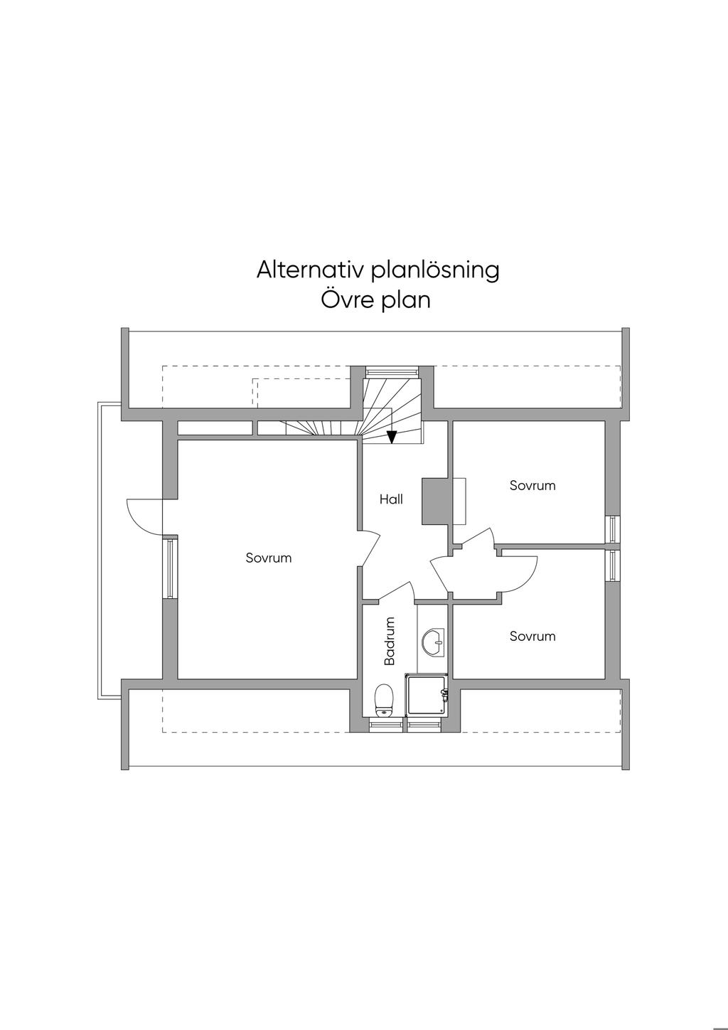 Alternativ planlösning övre plan