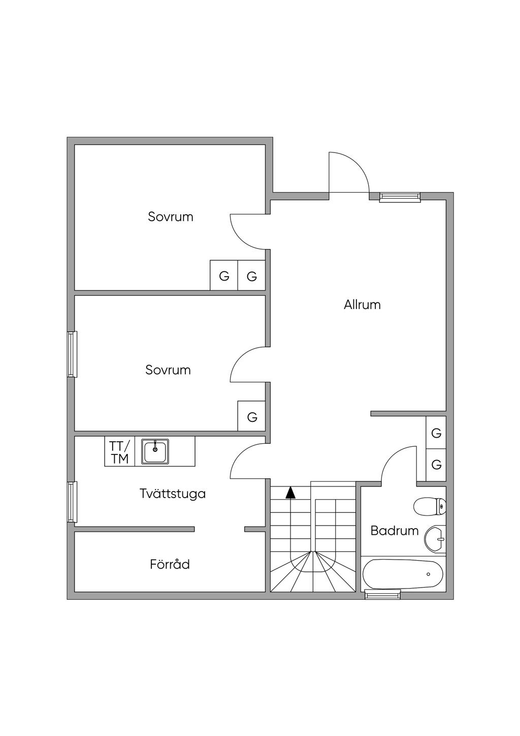 Planritning soutterängplan