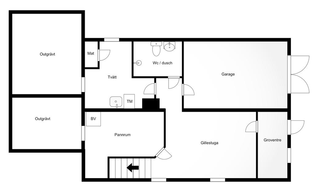 Planlösning källarplan 
