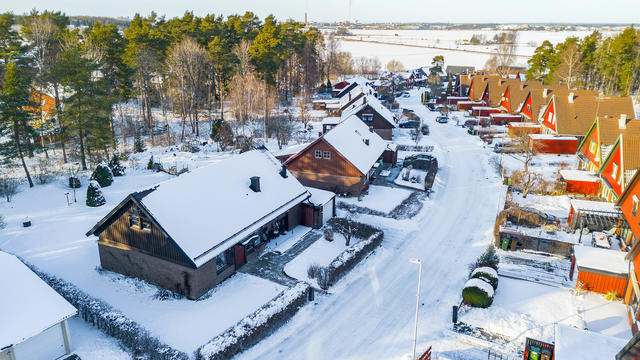 Huset är placerat på återvändsgata.