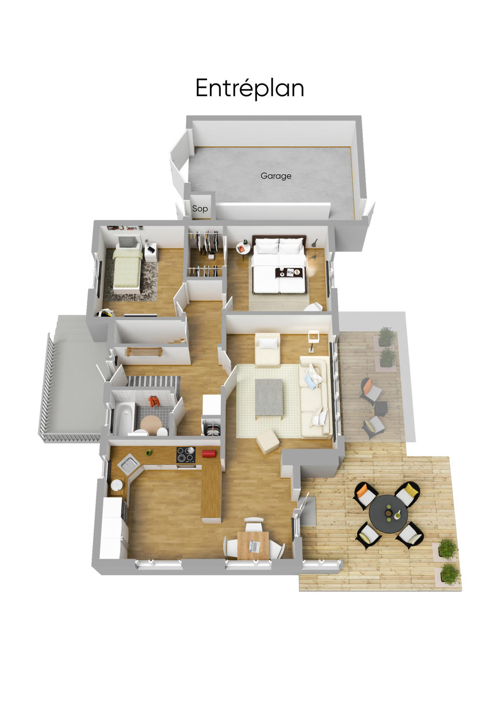 Planlösning entréplan 3D