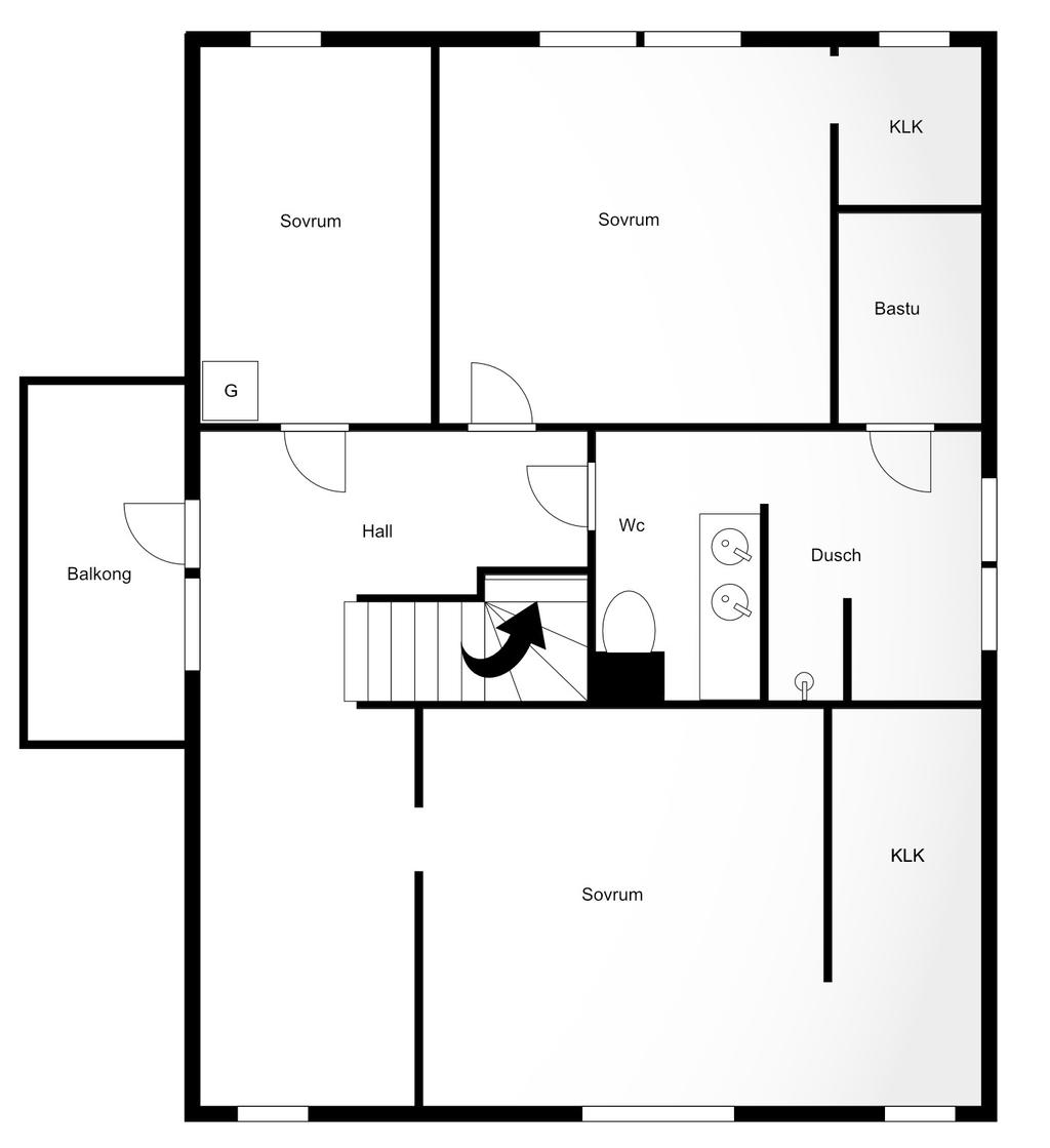 Planlösning övre plan