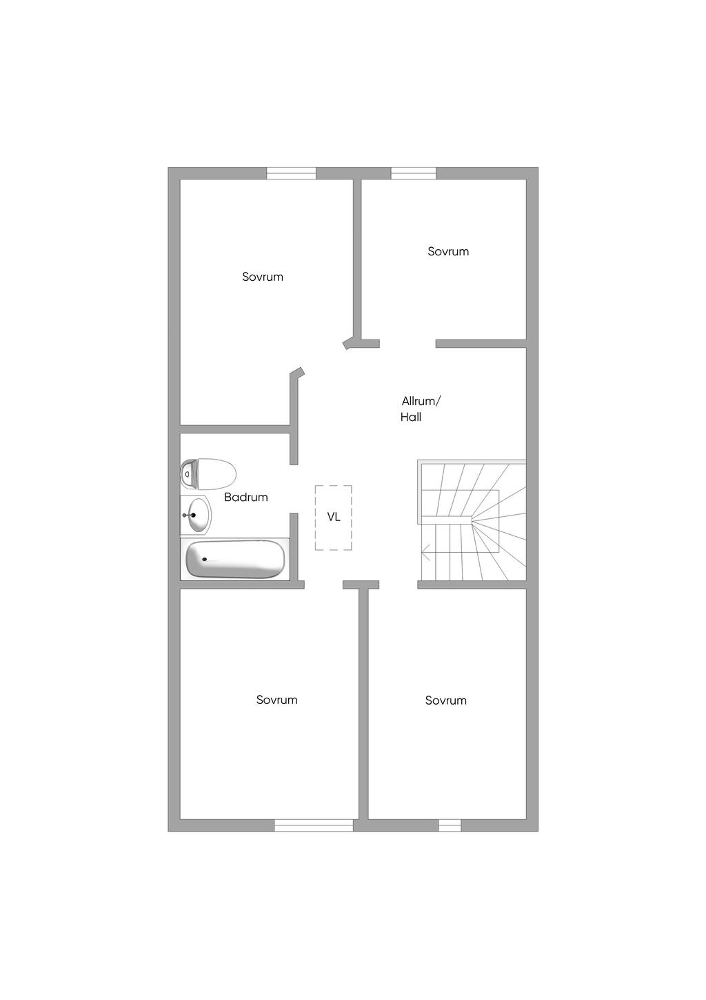 Alternativ planlösning övre plan