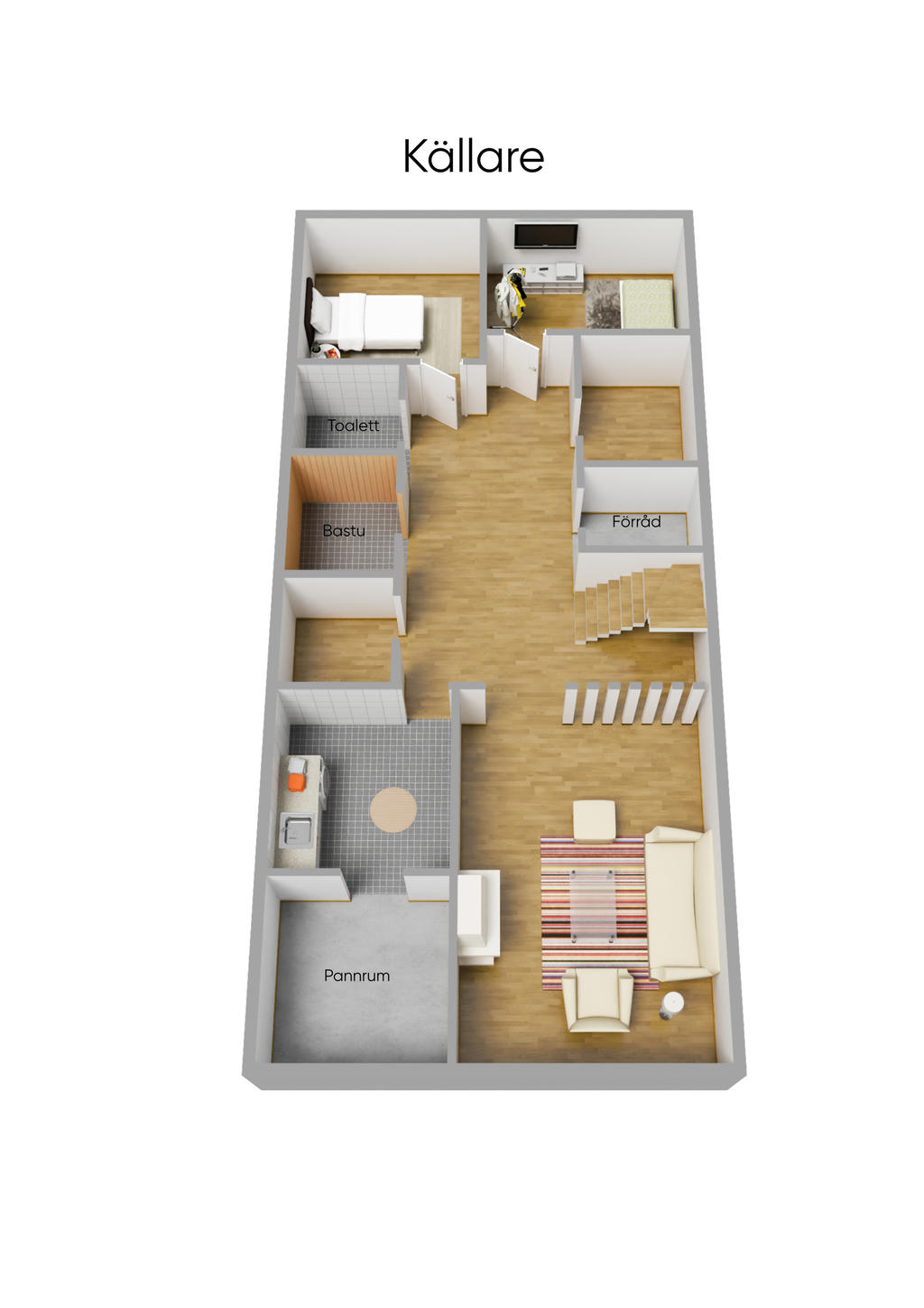 Planlösning källare 3D
