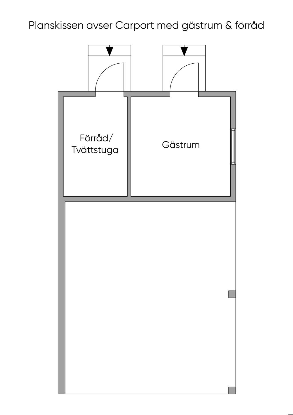 Carport med förråd & Gästrum