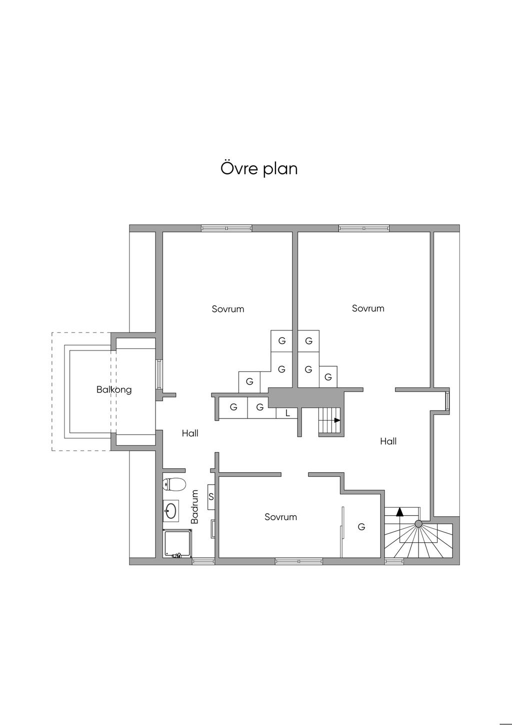 Planlösning övre plan