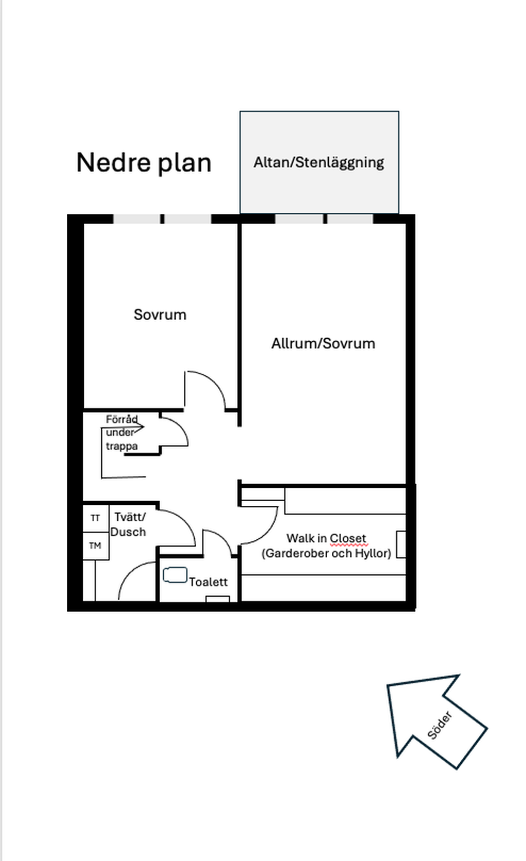 Husägarens ritning - Nedre plan