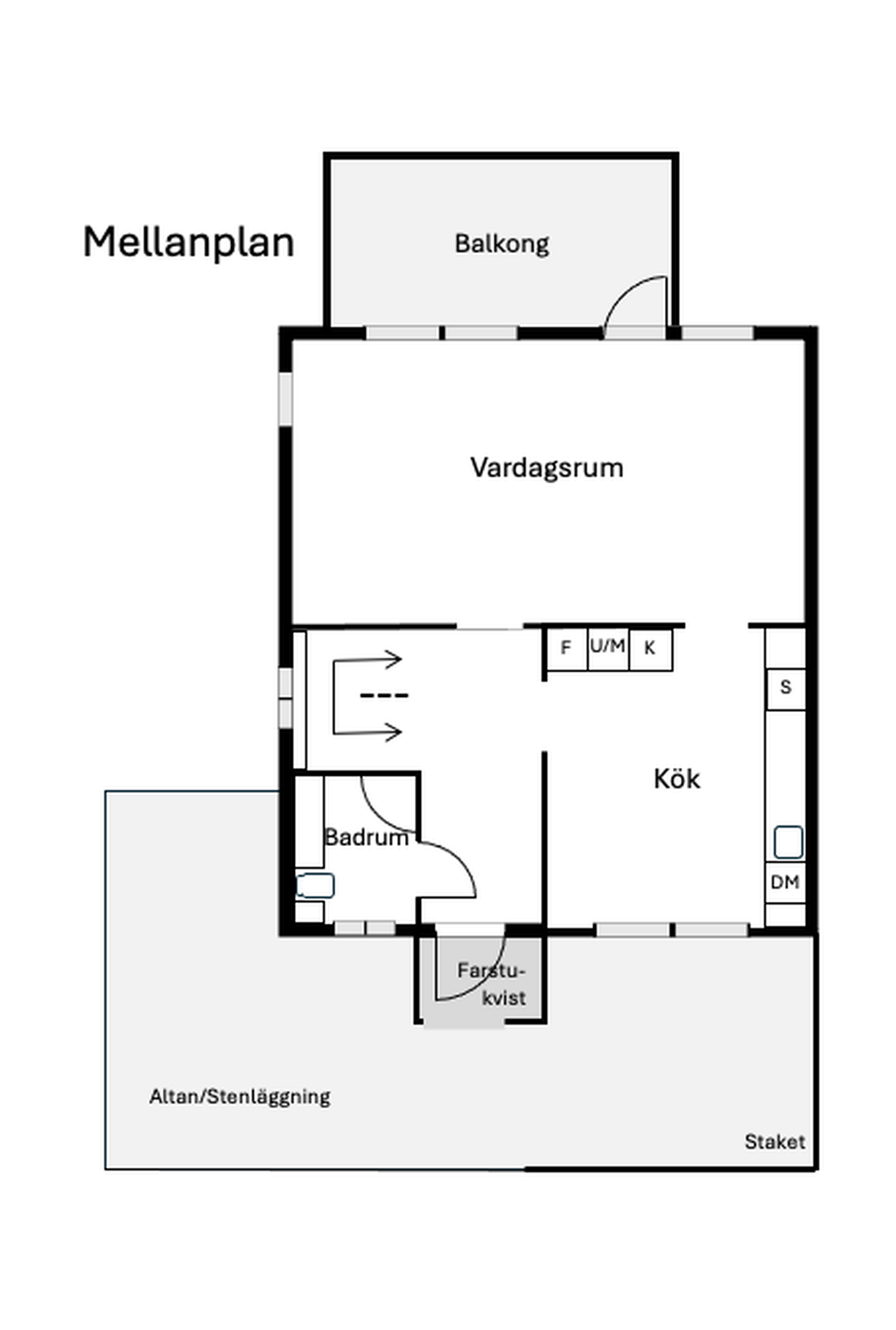 Husägarens ritning - Mellanplan