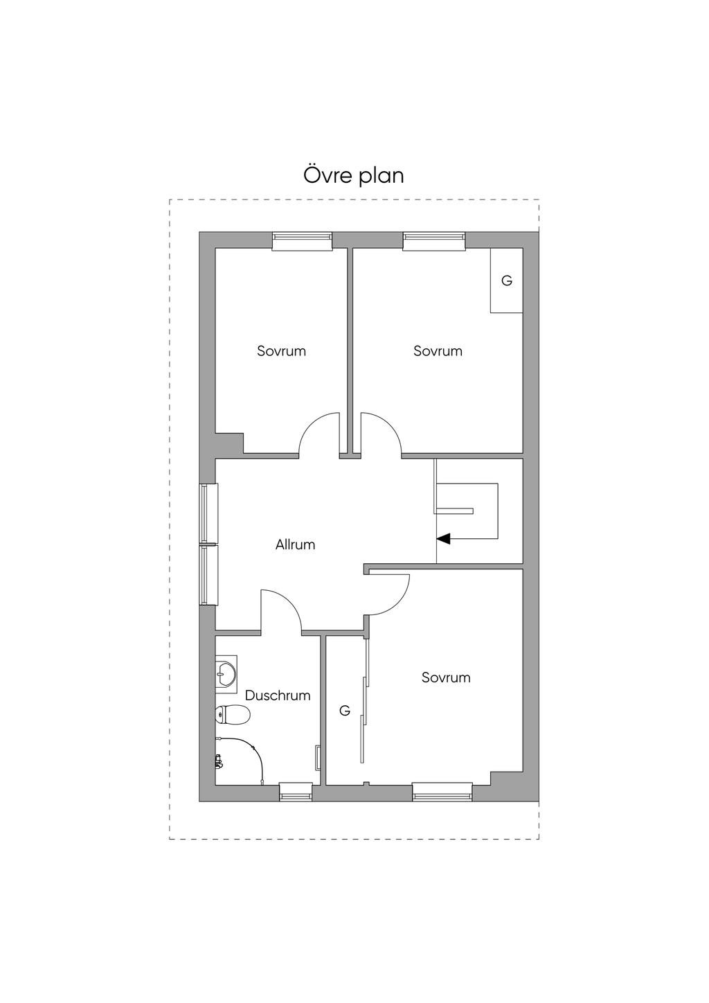Planlösning övre plan
