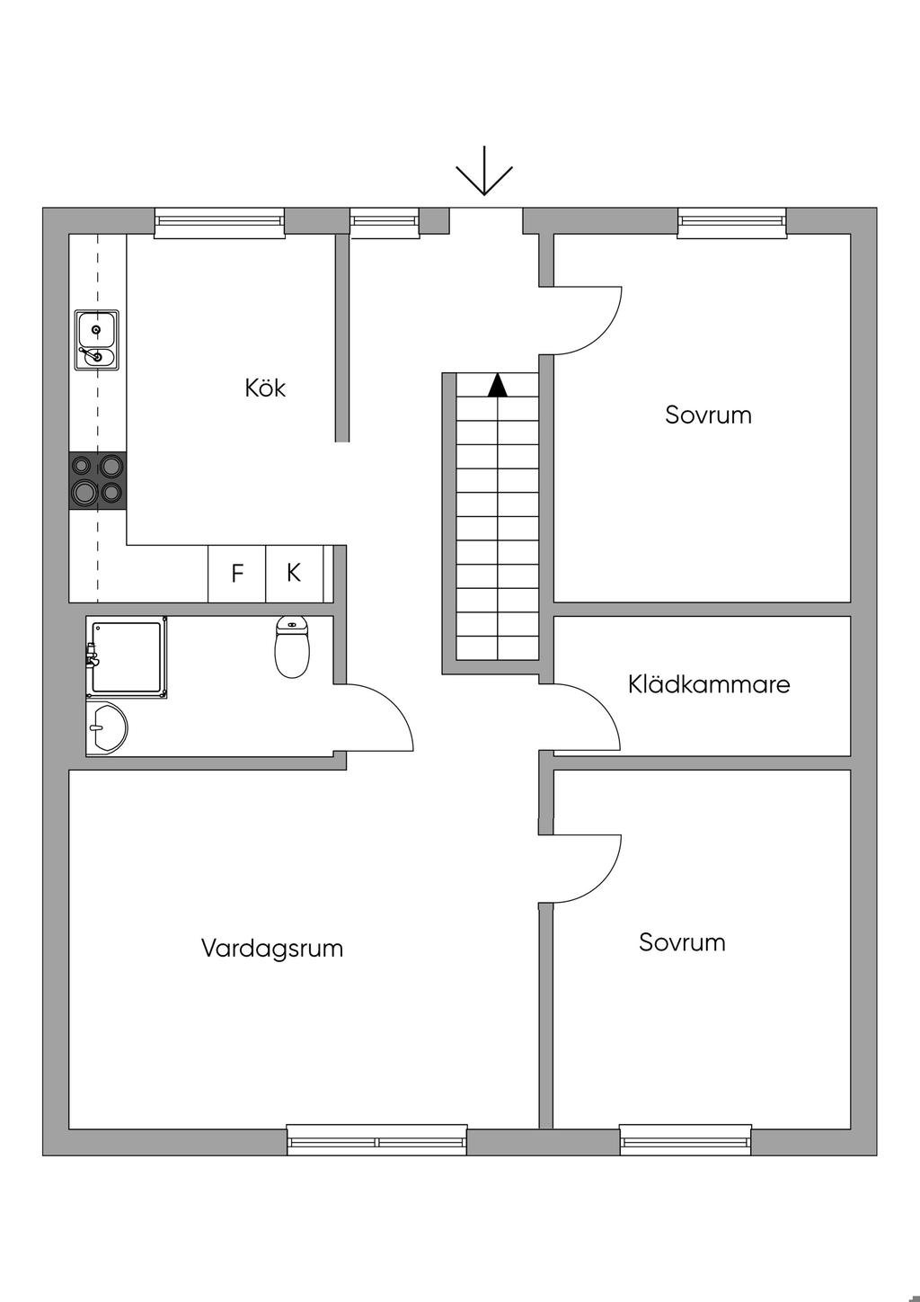 Alternativ planlösning övre plan