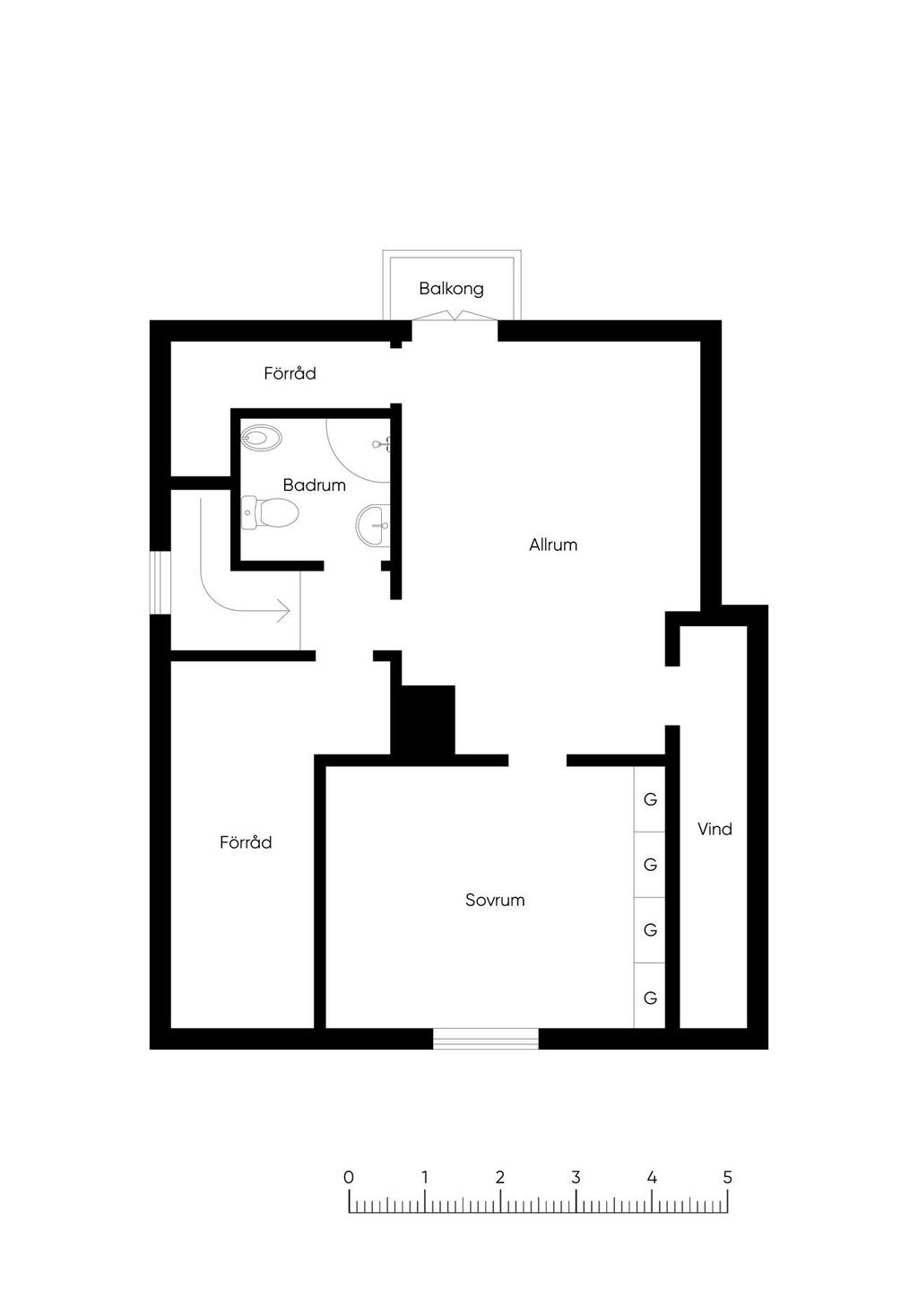 Planlösning ovanvåning.