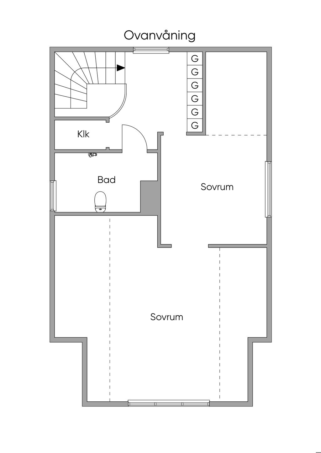 Planritning ovanvåning
