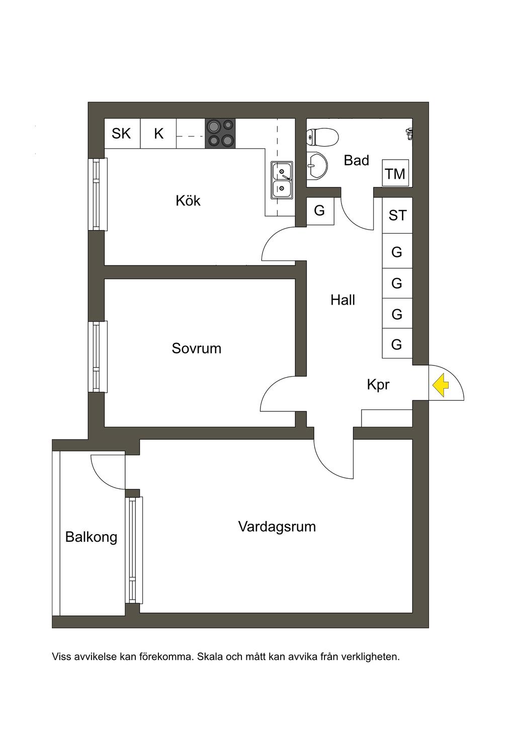 Planlösning. Ej skalenlig. Avvikelser kan förekomma.