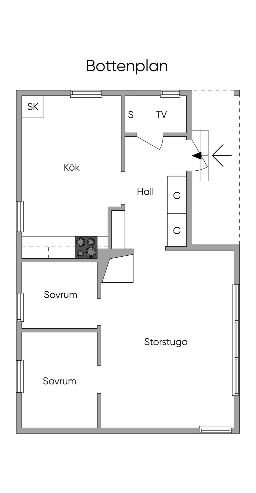 Planlösning bottenplan