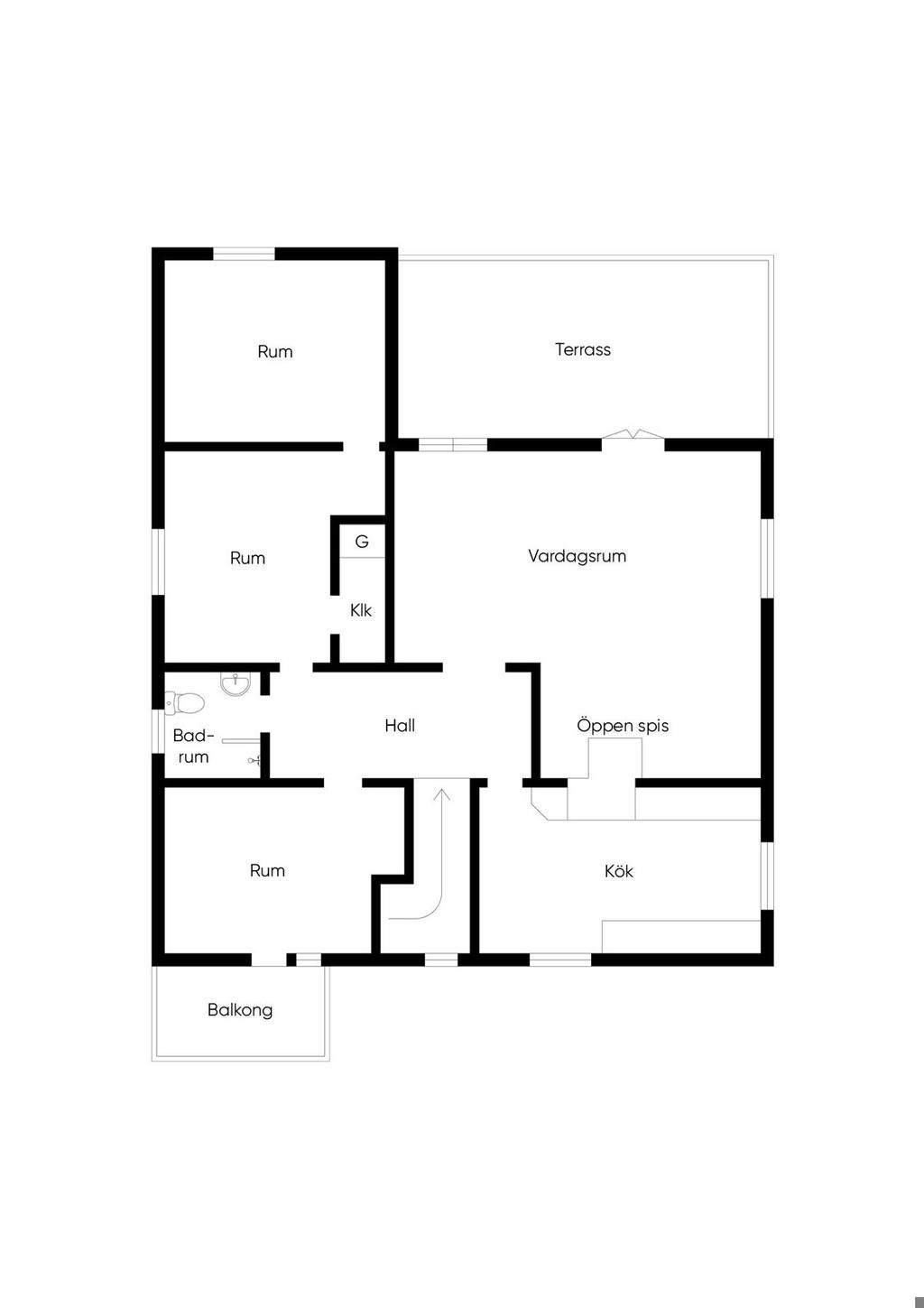 Planlösning övre plan