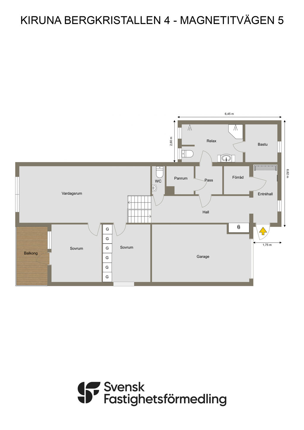 KIRUNA BERGKRISTALLEN 4 - MAGNETITVÄGEN 5 - 2D - RITNING Entréplan/övre plan