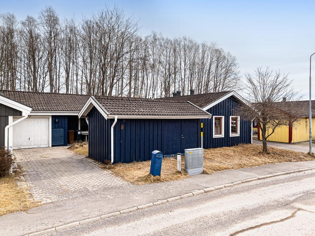 Stenbelagd uppfart och två garage!