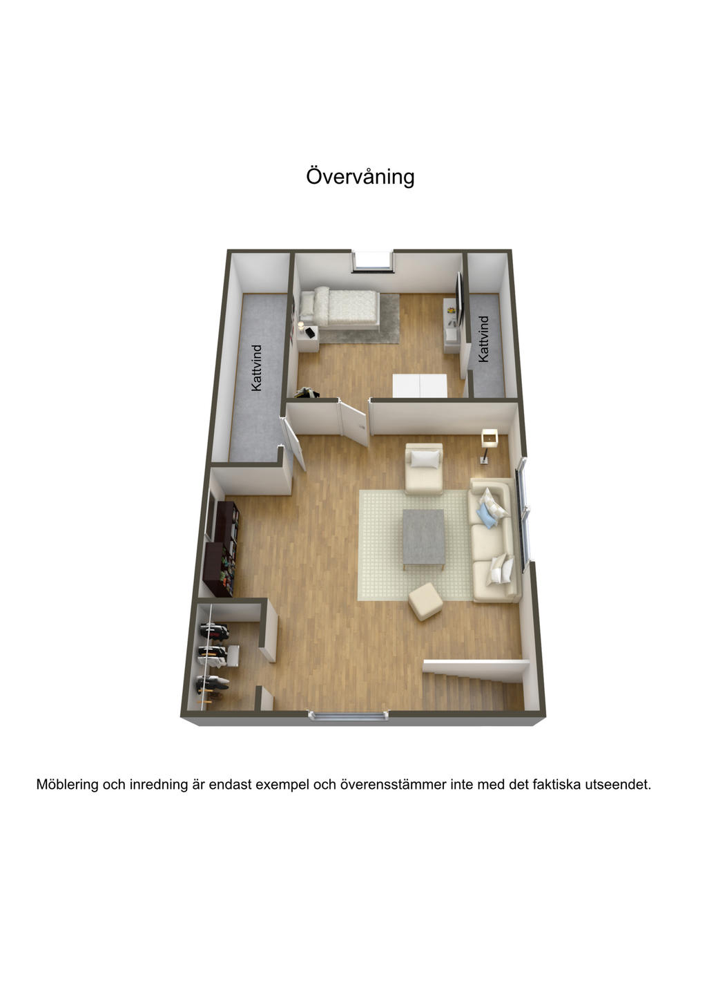 Planlösning övre plan 3D