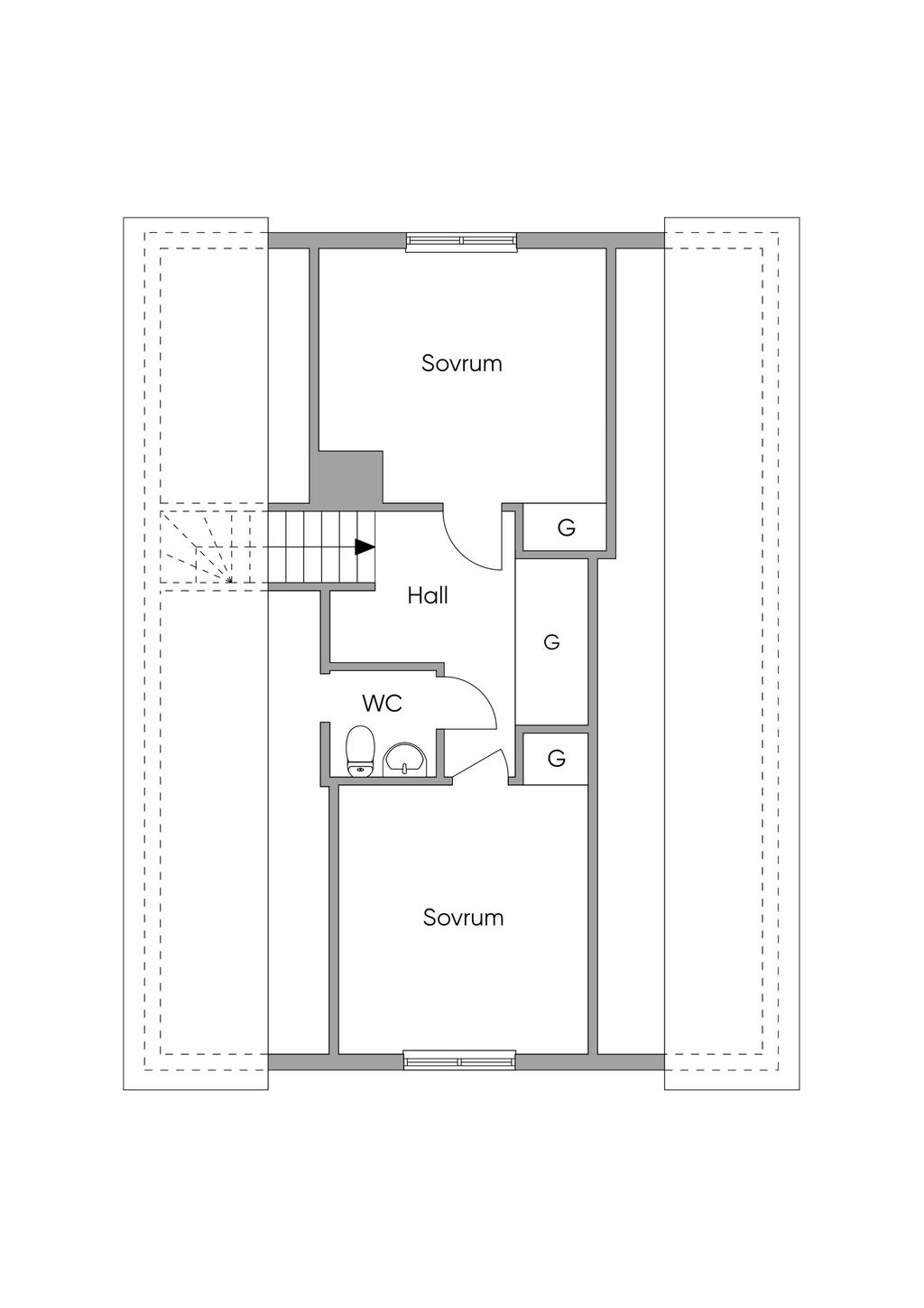 Planlösning övre plan