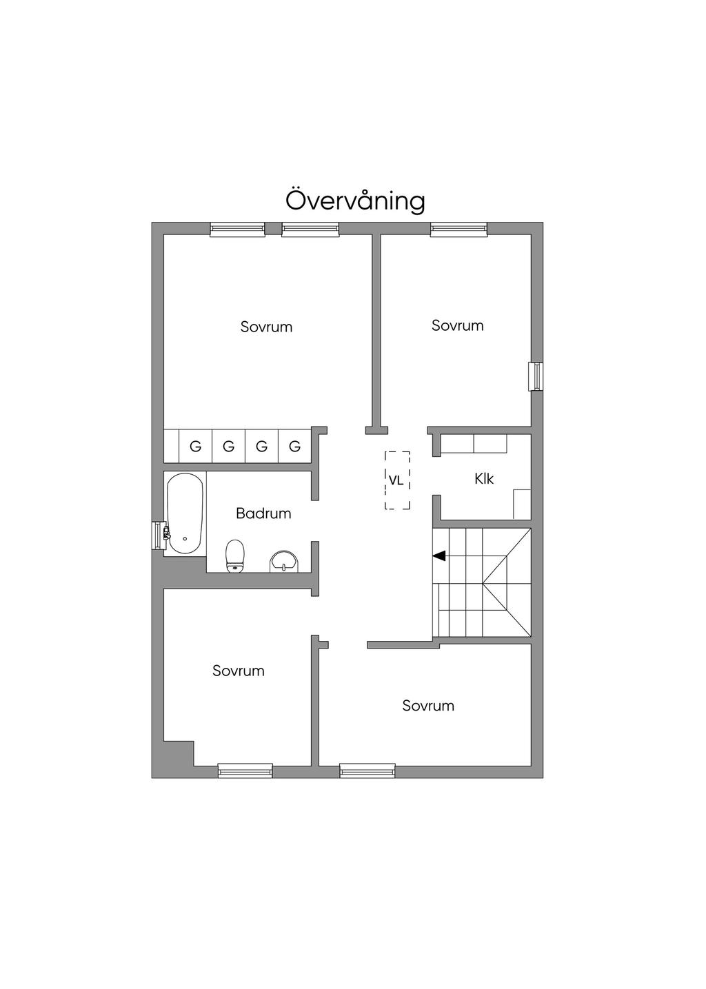 Alternativ planlösning övervåning