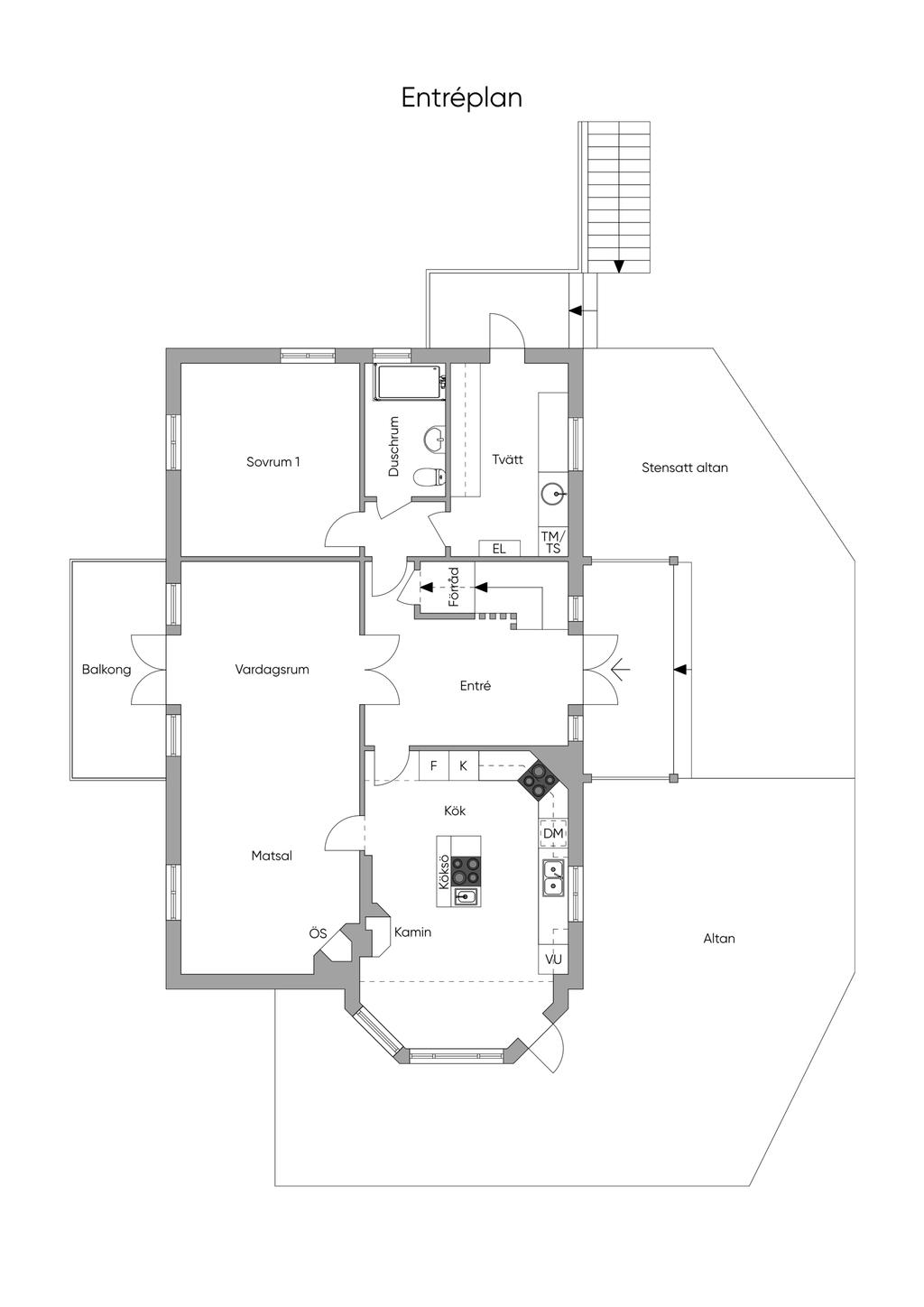 Entréplan, skiss
