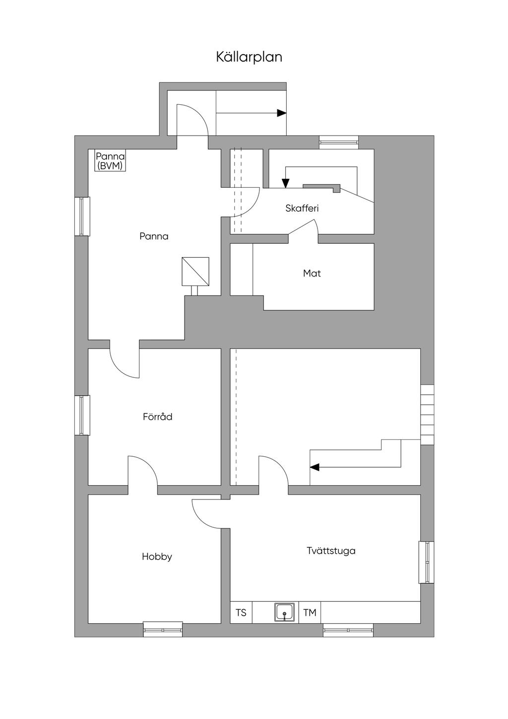 Planlösning. Källarplan