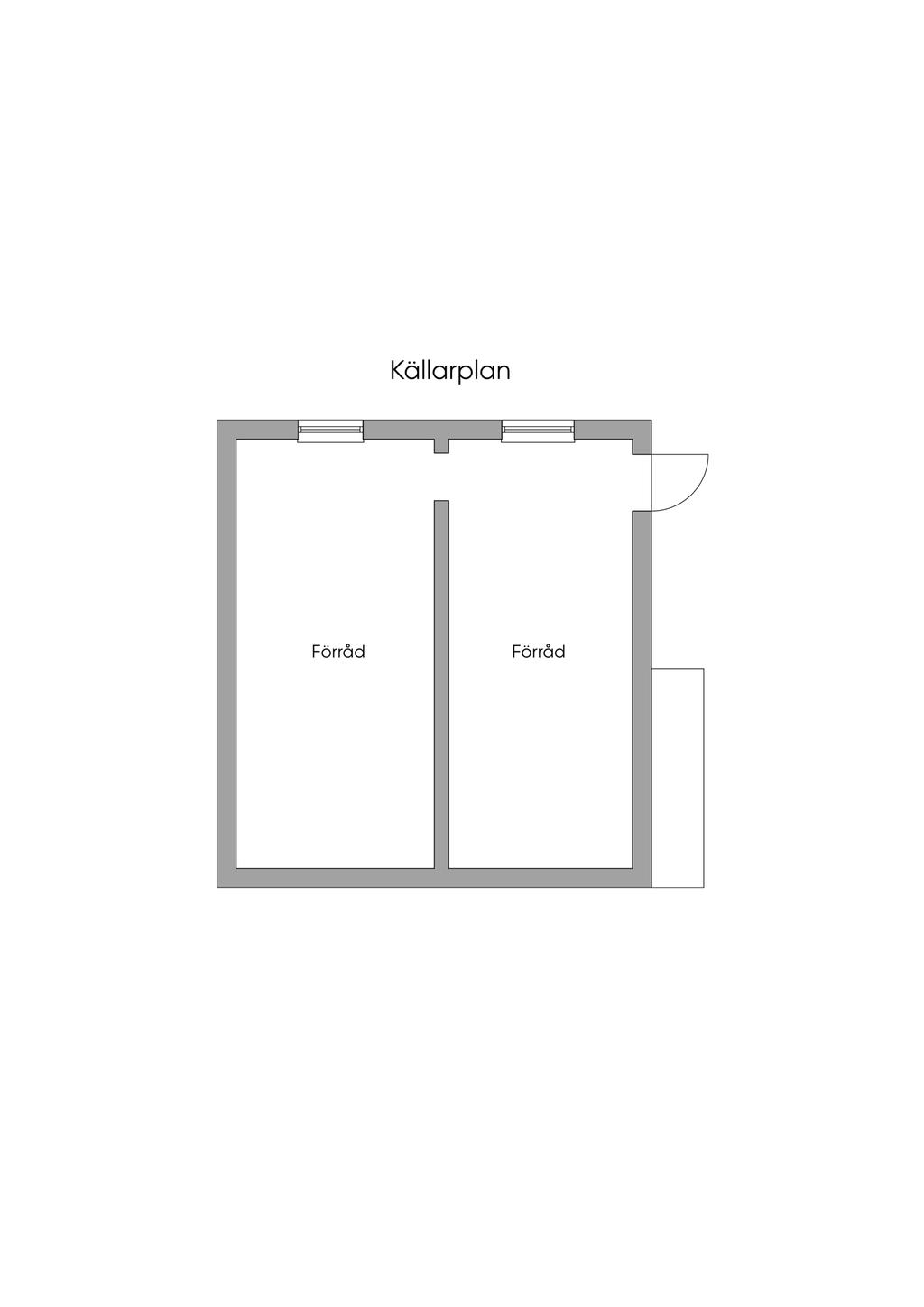 Källardel. Garage
