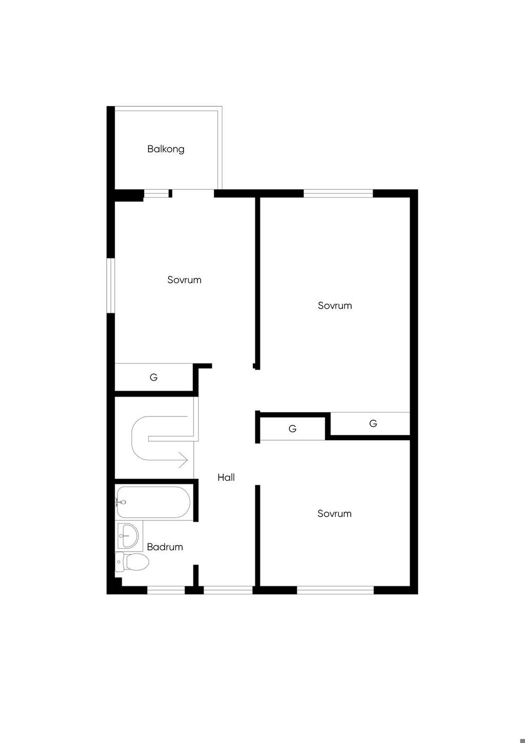 Planritning övre plan 