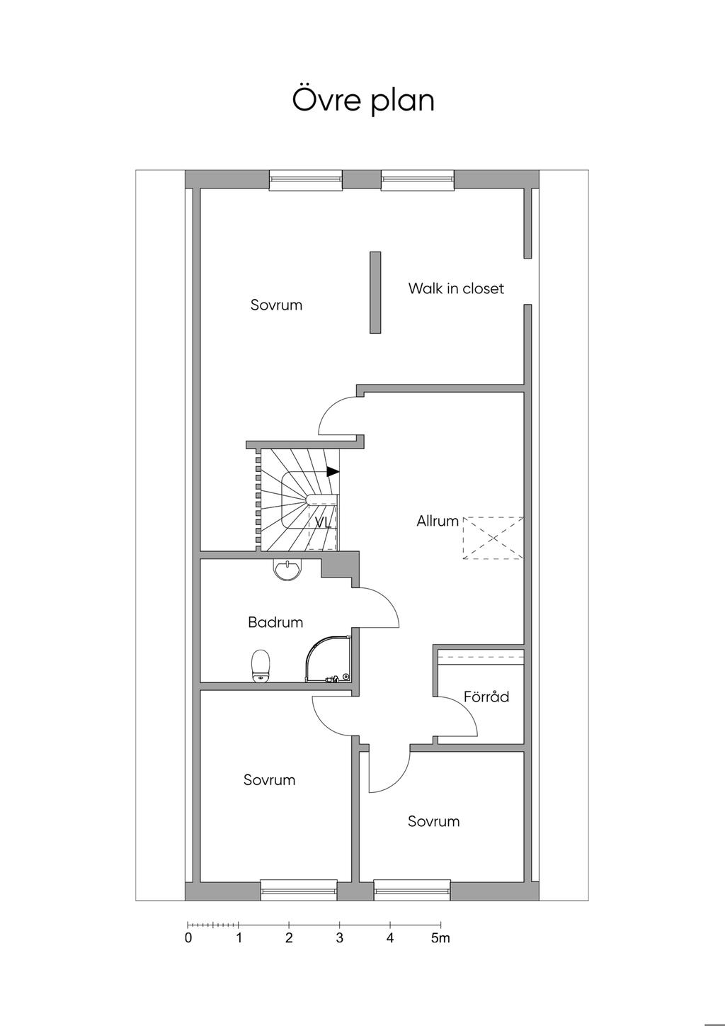 Planlösning övre plan