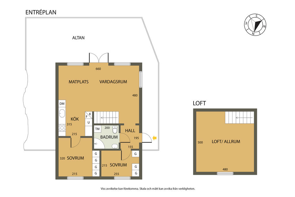 Entréplan + loft/allrum planskiss