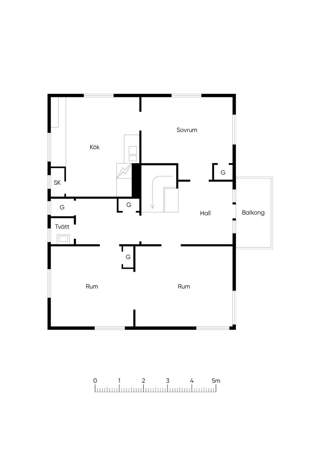 Planlösning ovanvåning