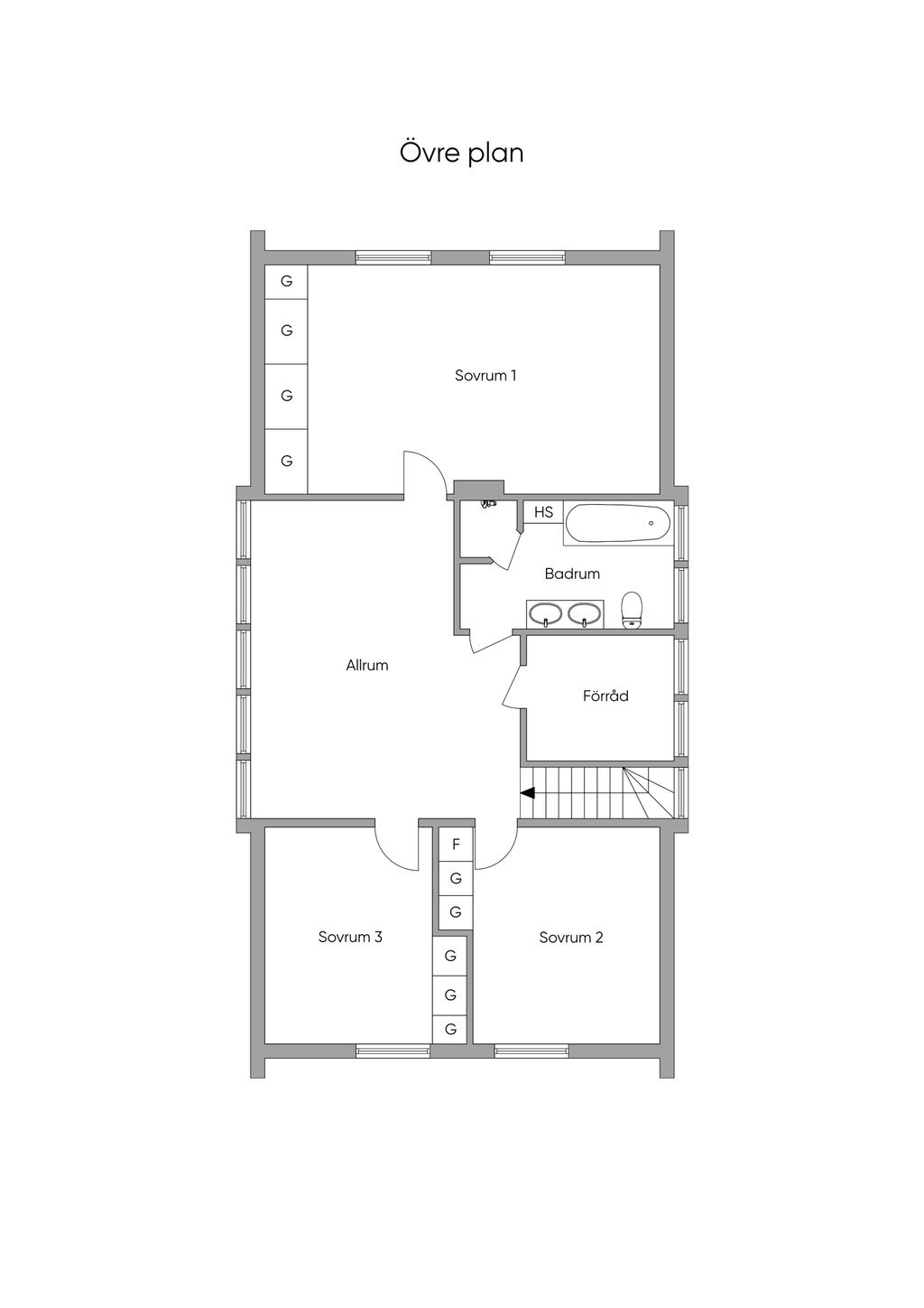 Planritning - Övre plan