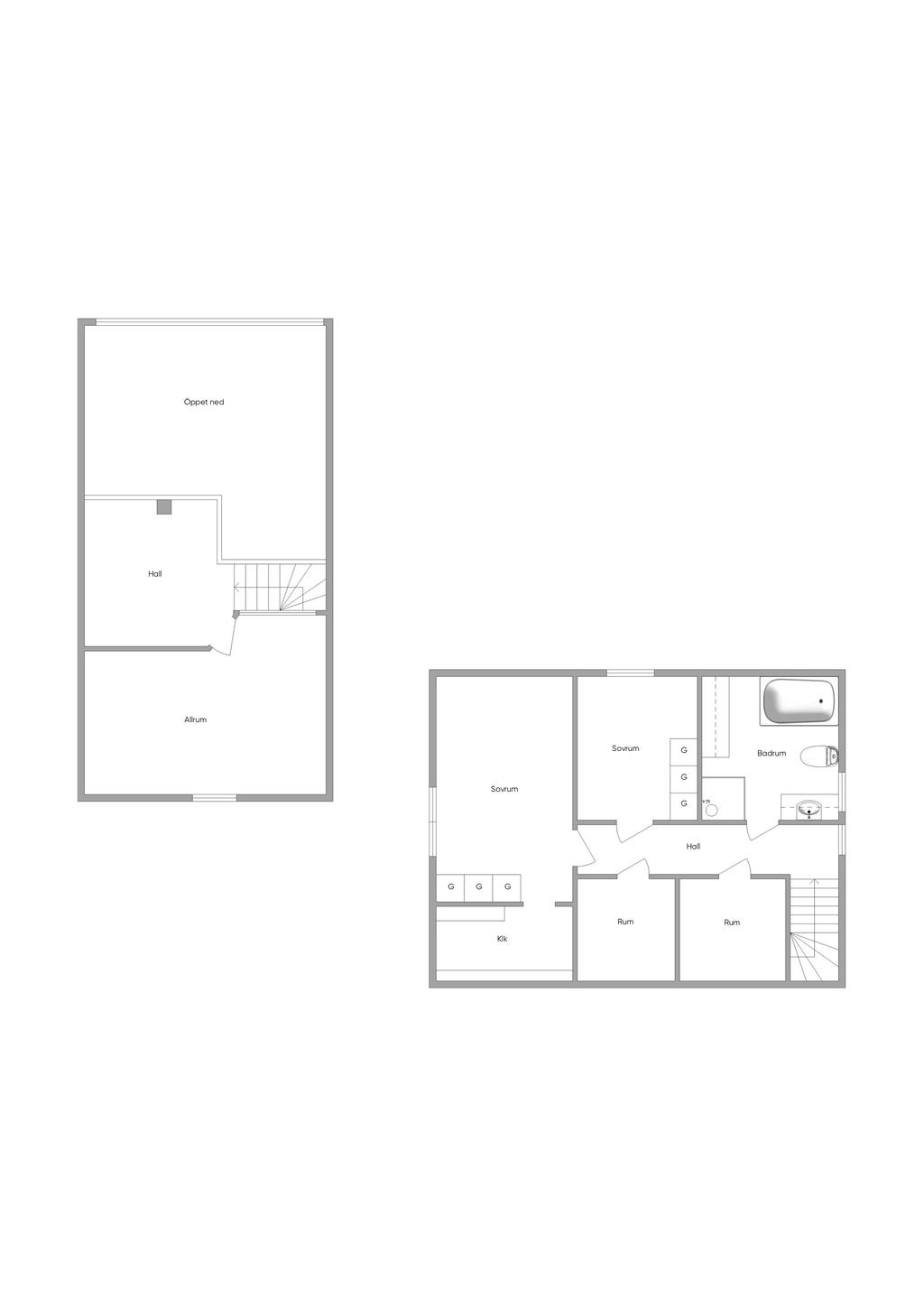 Övre plan samt loft