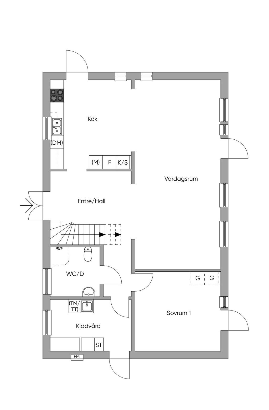 Planritning Entréplan