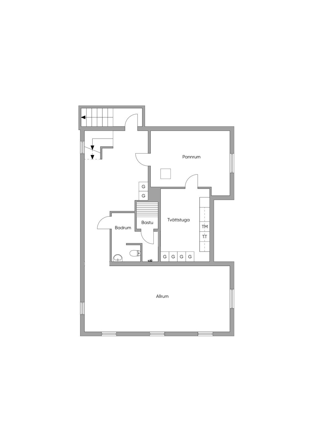 Planlösning, källarplan