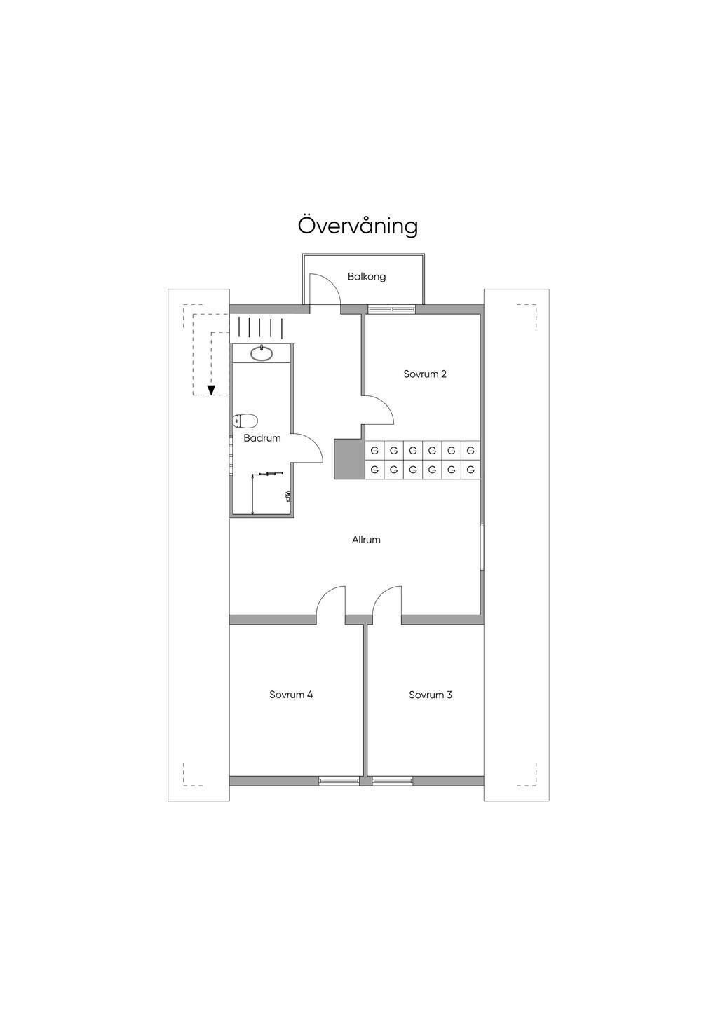 Planlösning, övre plan
