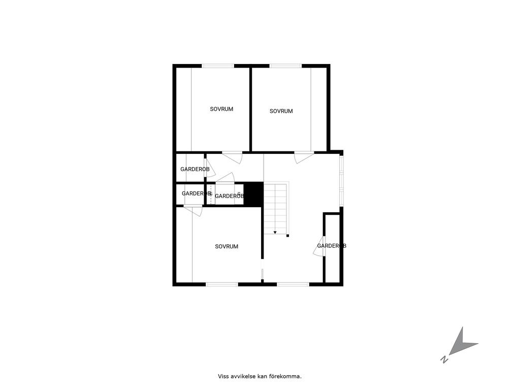 Planlösning ovanvåning.